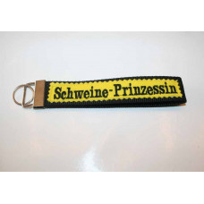 Schlüssel-Anhänger / Schweine-Prinzessin/ Gelb