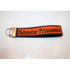 Schlüssel-Anhänger / Schweine-Prinzessin/ Orange