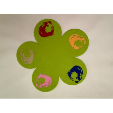 Filz-Platzset „Meerschweinchen-Blüte“ Ø 20 cm