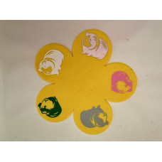 Filz-Platzset „Meerschweinchen-Blüte“ Ø 20 cm