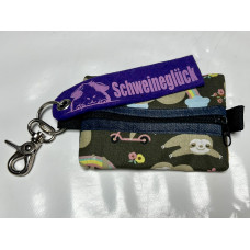 Schlüssel-Anhänger / Schweineglück (Lila) + Tasche