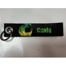 Filz-Schlüsselanhänger – Meerschweinchenmotiv  / gruen-gelb-glitzer