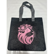 Tasche (Meerschweinchen mit Blumen)  Rosa